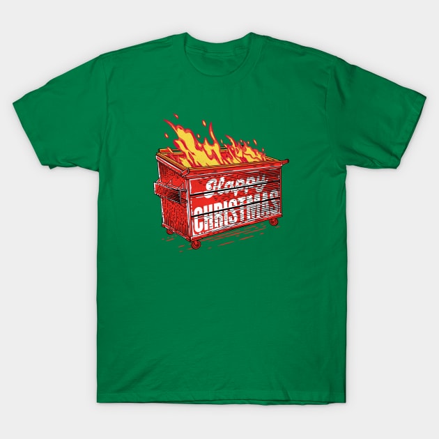 Happy Dumpster Christmas T-Shirt by technofaze